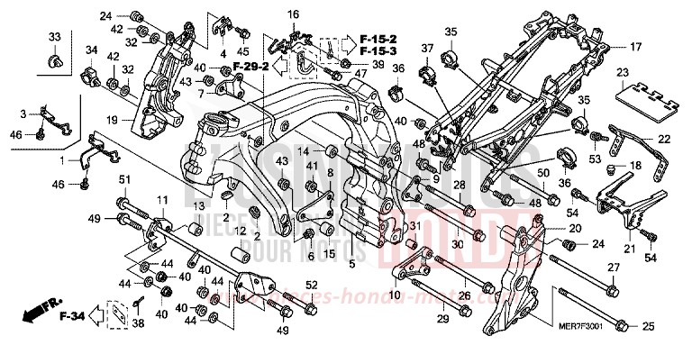 RAHMENKOERPER (CBF600S8/SA8/N8/NA8) von CBF600N ABS PEARL NIGHTSTAR BLACK (NHA84) von 2008
